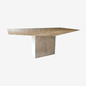 Contemporary travertine dining table
