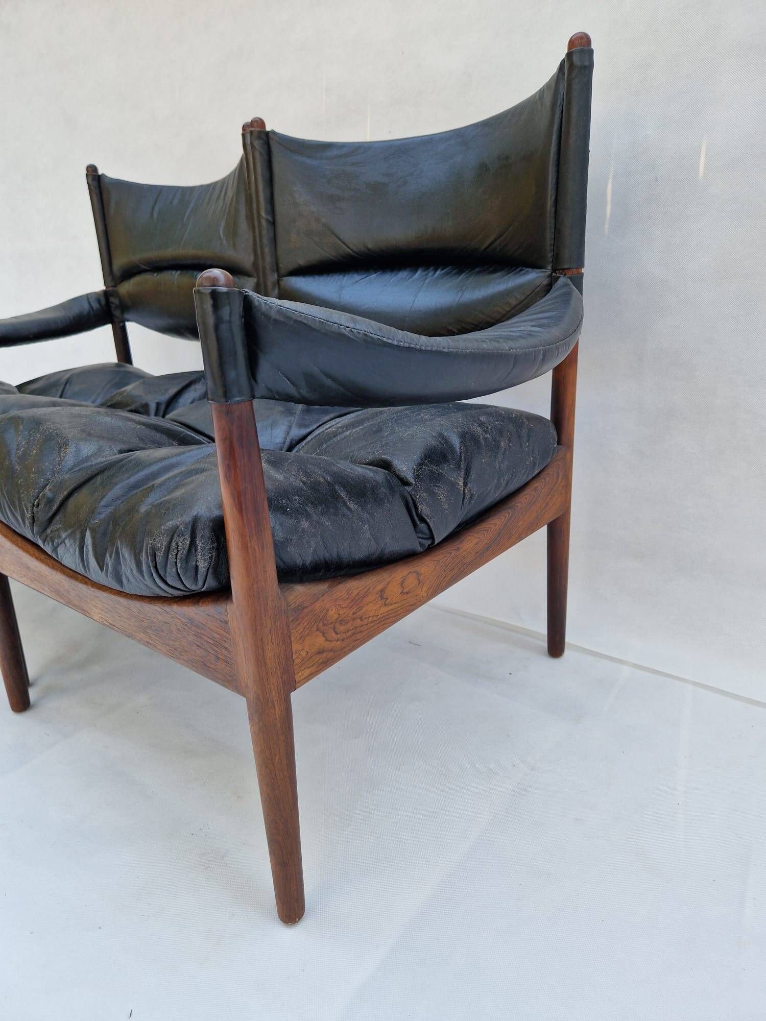 Vintage two-seater modular sofa in rosewood, Modus model, Kristian Solmer VEDEL - 1970s.