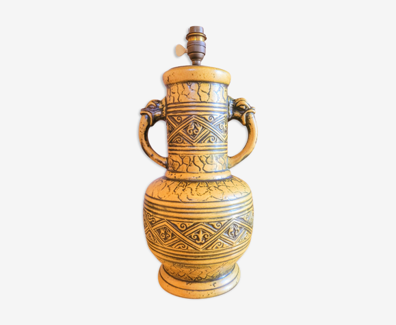 Pied de lampe vintage en céramique Jasba années 50 60