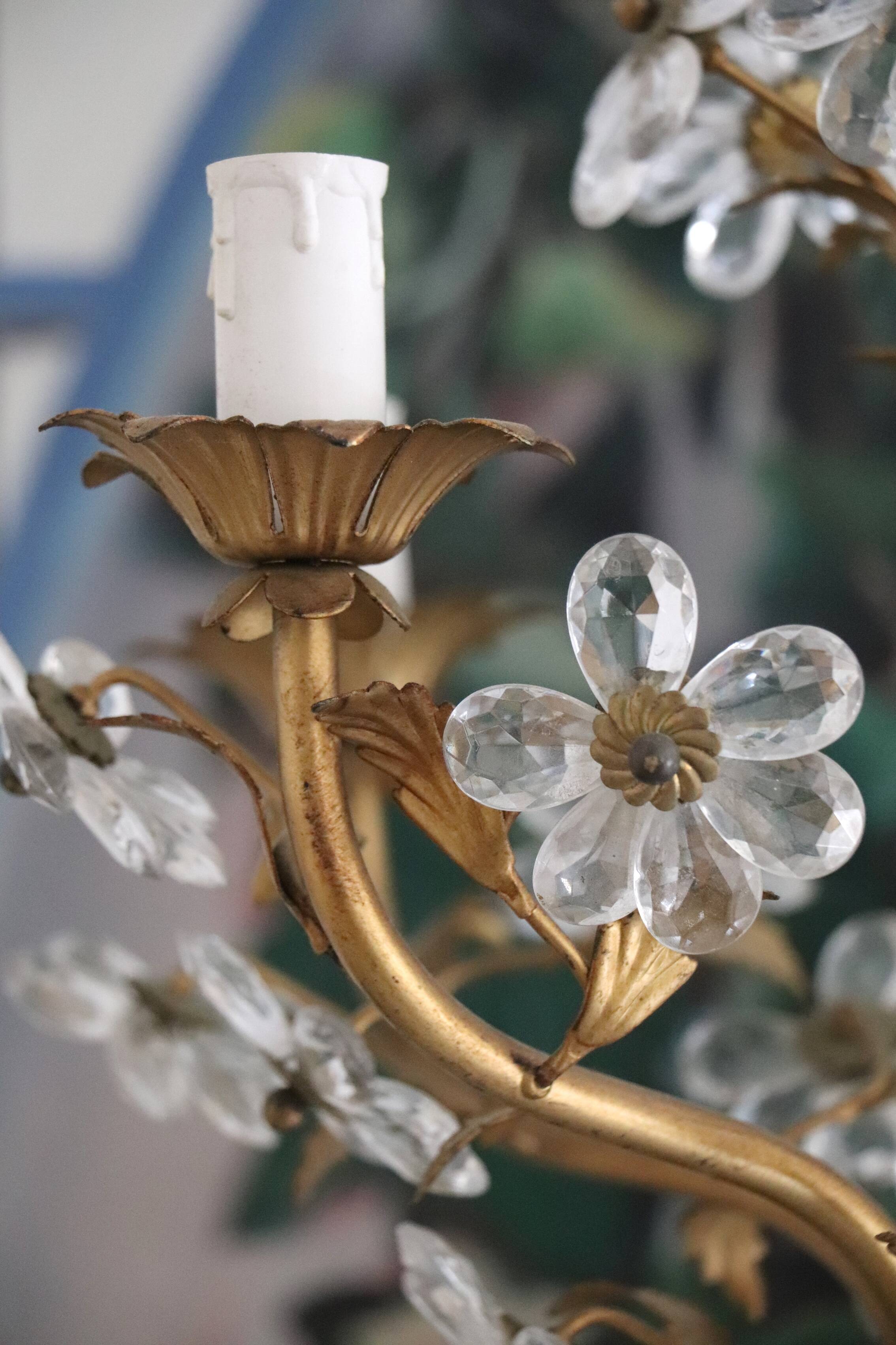 Lustre aux fleurs,  style Florentin XXème