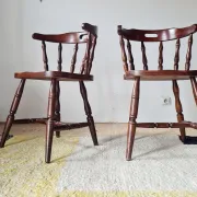 Lot de 4 Chaises Bistrot Western en Bois Massif