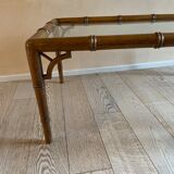 Glass and bamboo coffee table