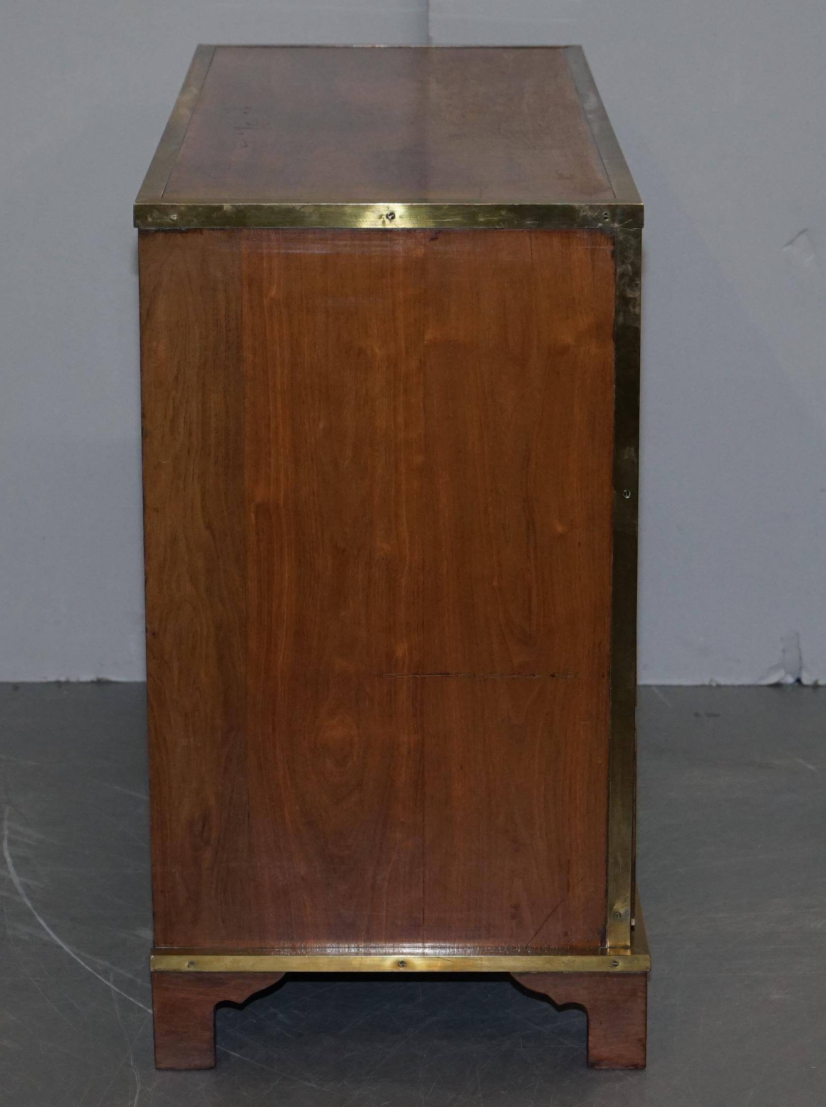 Military commode in solid oak and brass circa 1880