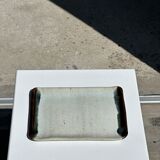 Trio of small rectangular serving dishes white and black Indonesian ceramic 21x16