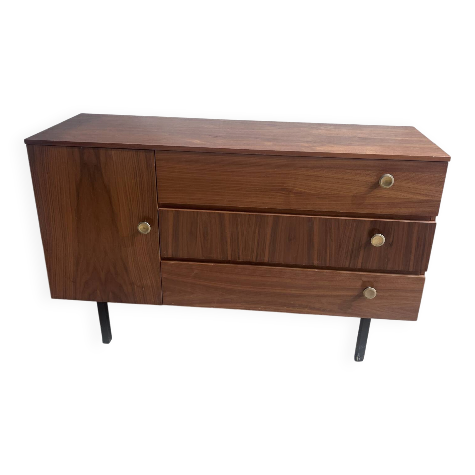 Commode vintage en noyer DDR, années 1960