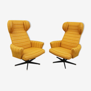 Pair of swivel chair zipper, produced by Drevotvar 1970's