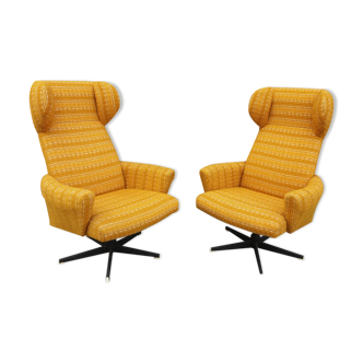 Pair of swivel chair zipper, produced by Drevotvar 1970's