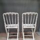 Pair of upholstered folding chairs