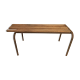 Old bench wooden slats and tubular metal base