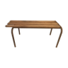 Old bench wooden slats and tubular metal base