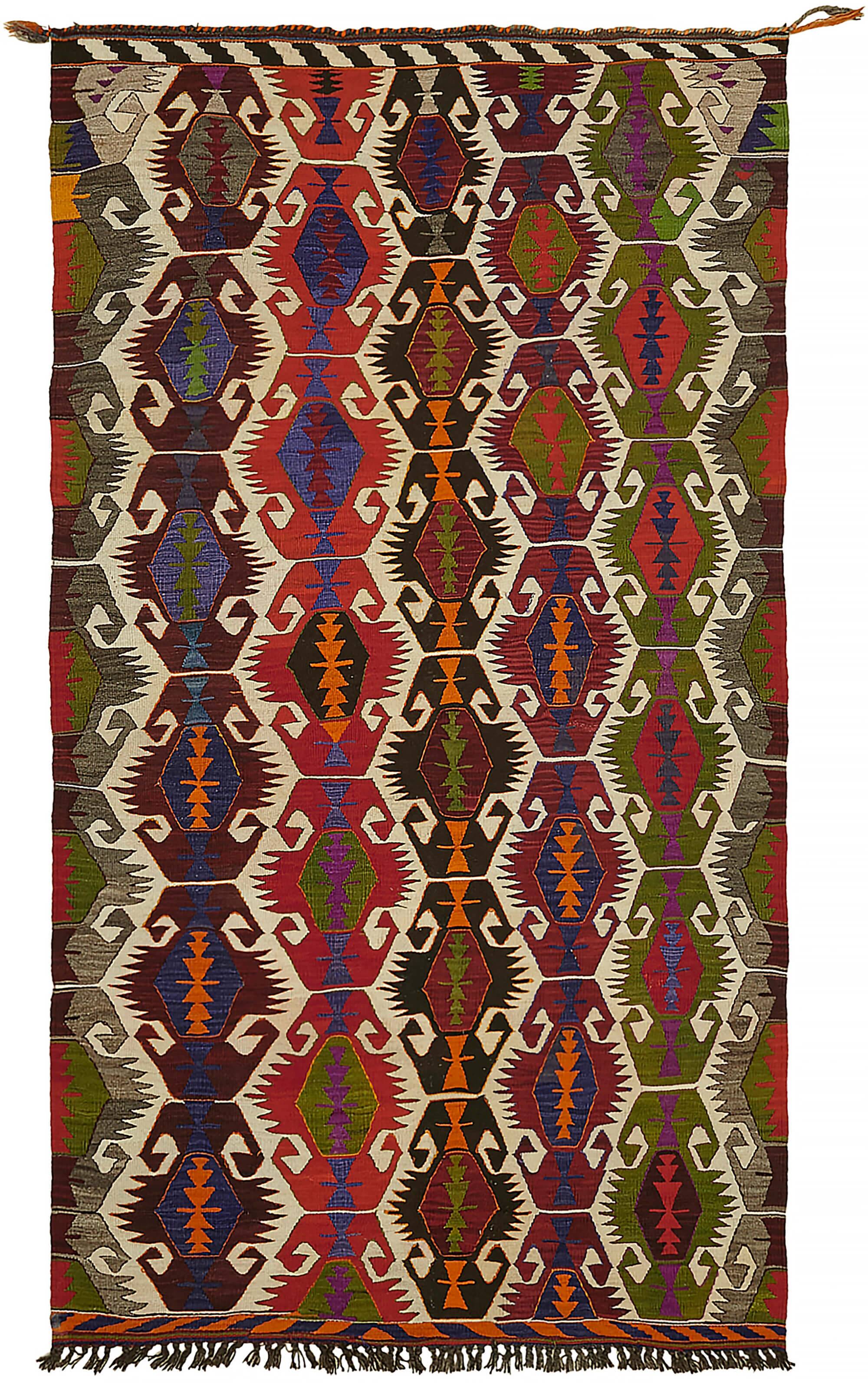 Turkish Handmade Vintage Anatolian Kilim 177 cm x 314 cm