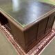Large English flat desk in mahogany with leather top, early 20th century