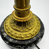 Antique lamp known as a lyre in bronze and marble from the late 19th century.