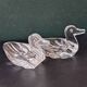 2 duck-shaped crystal salt cellars