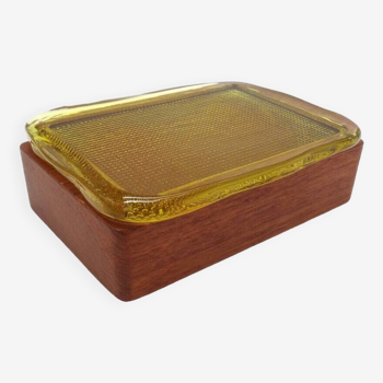 Rare Danish Modern teak & glass Jewelry box by Göran Wärff for Pukeberg