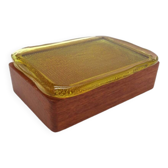 Rare Danish Modern teak & glass Jewelry box by Göran Wärff for Pukeberg