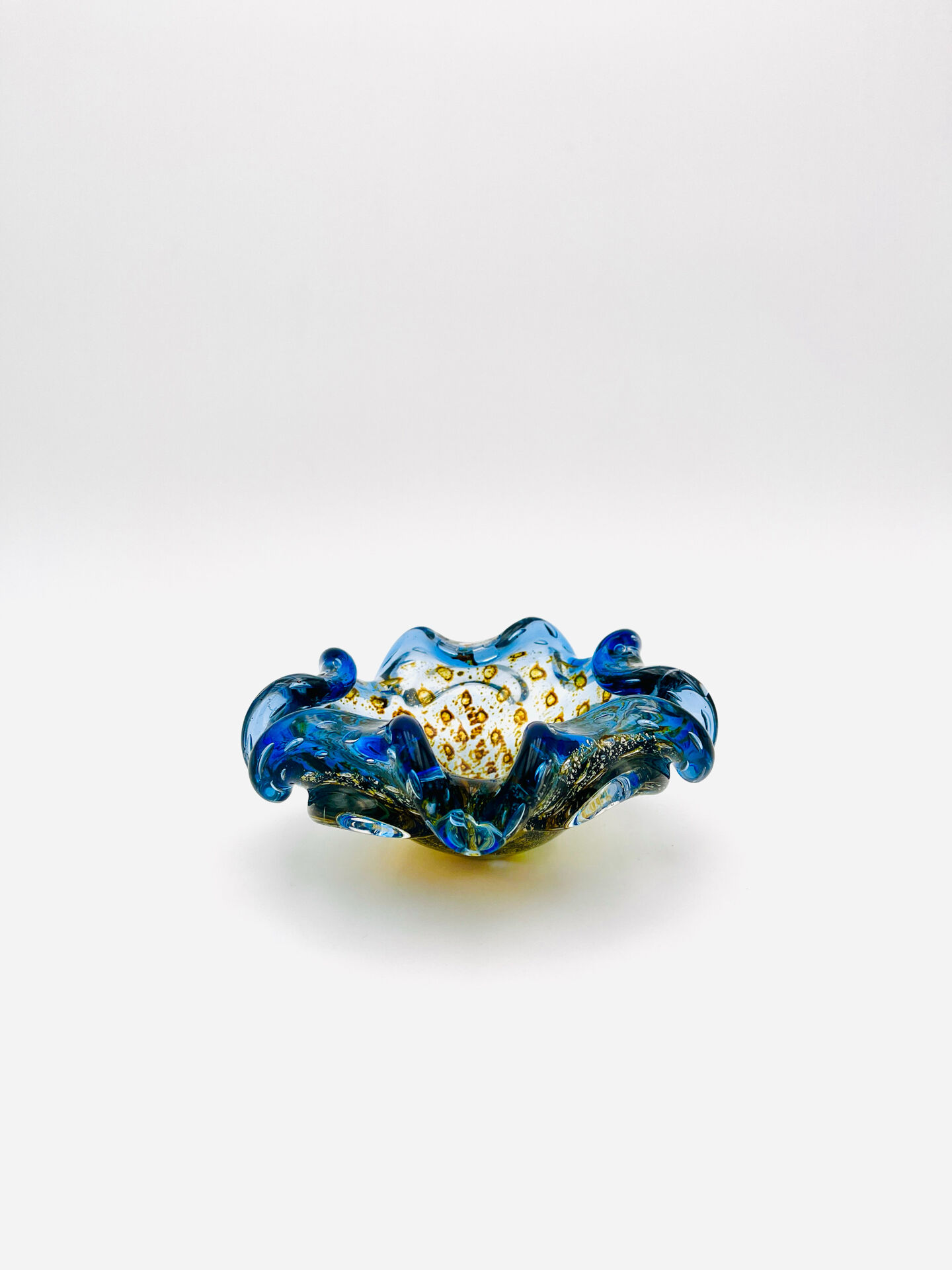 Coupe Murano – Bullicante - inclusion Or & Argent  – Circa 1960