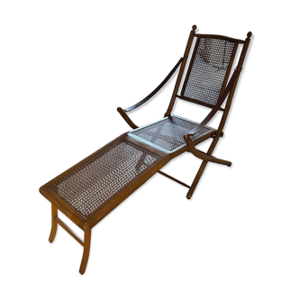 Wooden cane lounge chair