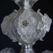 1940s Vintage Murano Clear Glass Chandelier, Classic Italian Art Glass