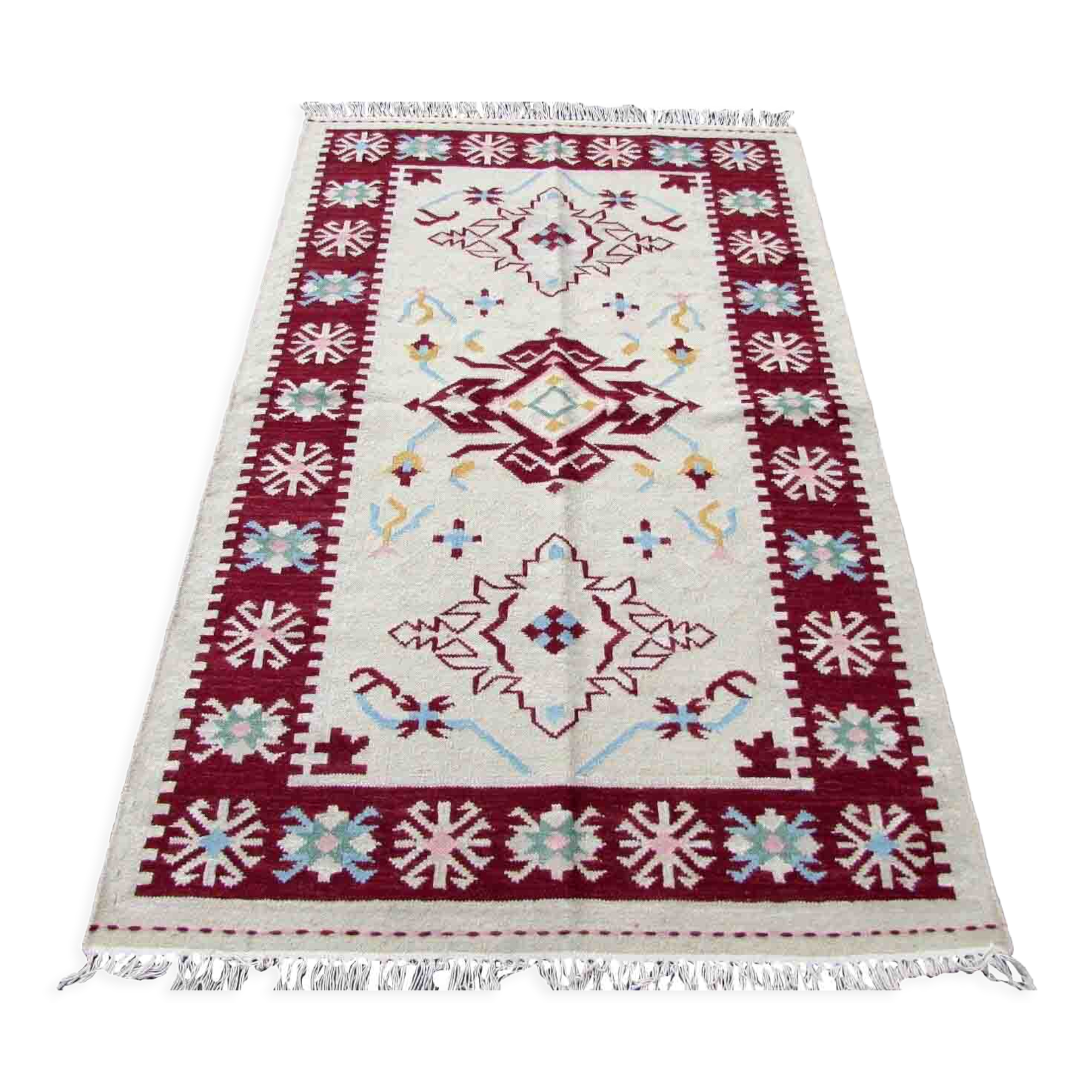 Handmade indian indian vintage rug 121cm x 189cm 1970s