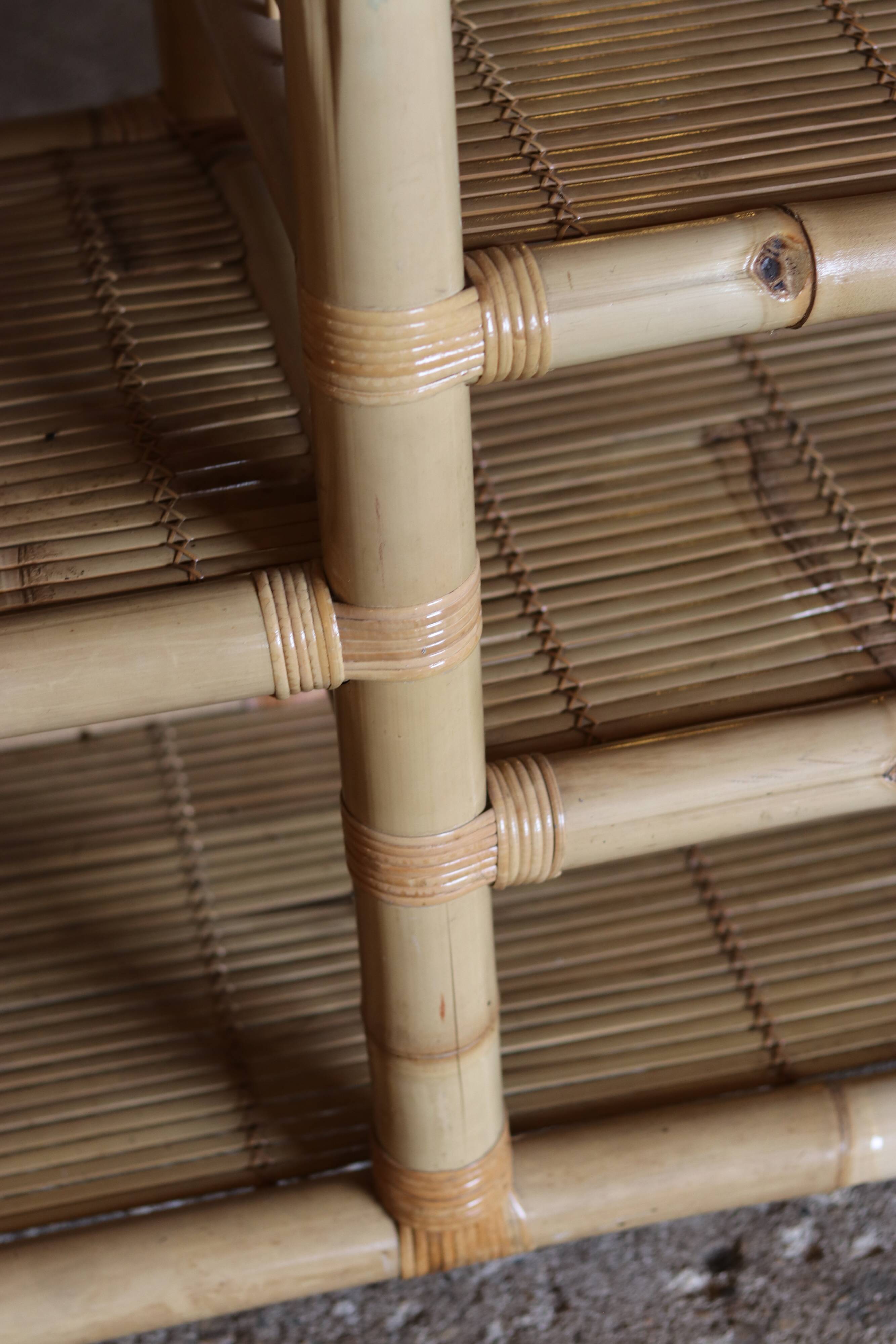 Spectacular vintage bamboo shelf