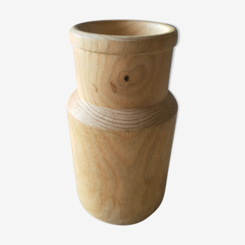 Vase en bois style pot à lait