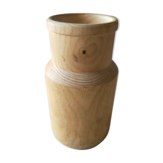 Vase en bois style pot à lait