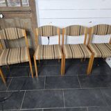 4 vintage self chairs from the 60s with wool seats