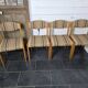 4 vintage self chairs from the 60s with wool seats