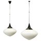 Pair of Space Age Opaline Glass Pendants, Czechoslovakia, 1970s