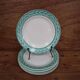 Set of 6 KIFO L'Amandinoise dessert plates with green leaf decor