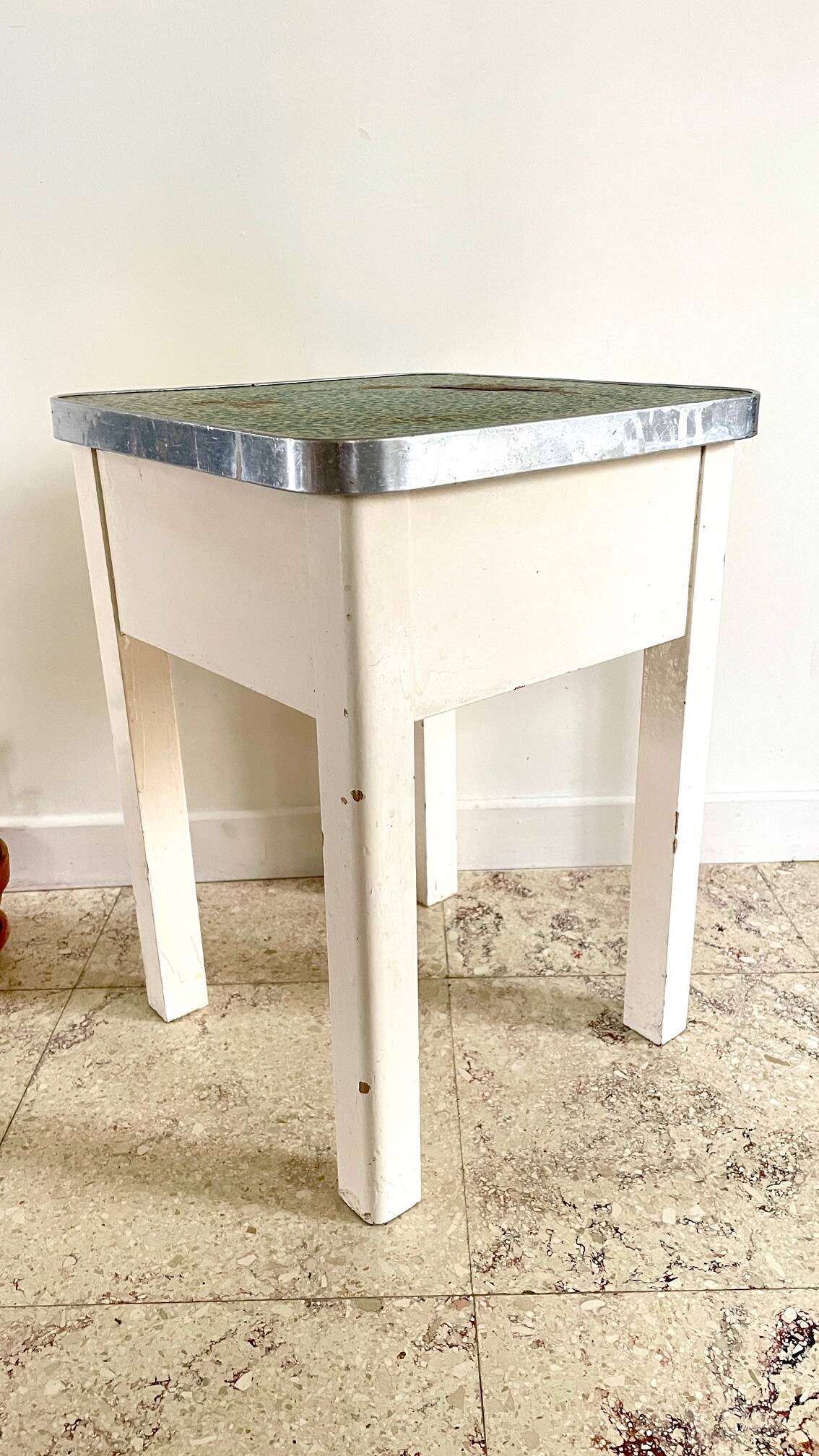 Vintage wooden trunk stool