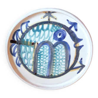 Assiette céramique poisson lune 60s