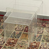 Set of 3 nesting tables in plexiglass.