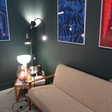 Scandinavian daybed of the 60s wood and fabric