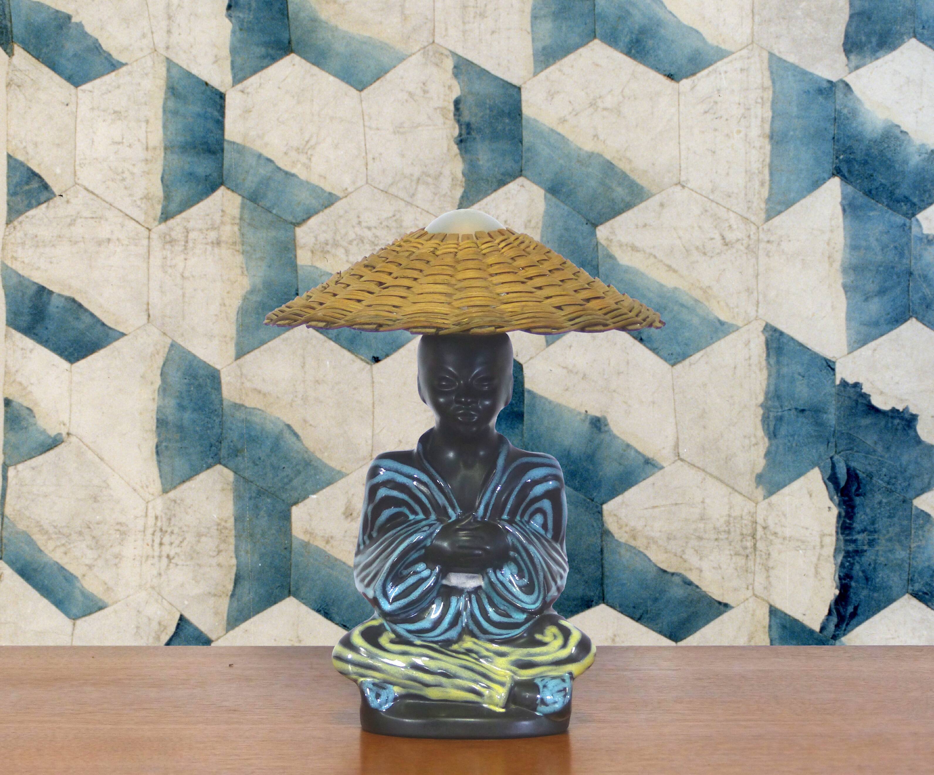 Vintage Scandinavian ceramic lamp Soholm 1950