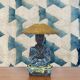 Vintage Scandinavian ceramic lamp Soholm 1950