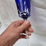 6 colored stemmed glasses in Sèvres crystal, 1980