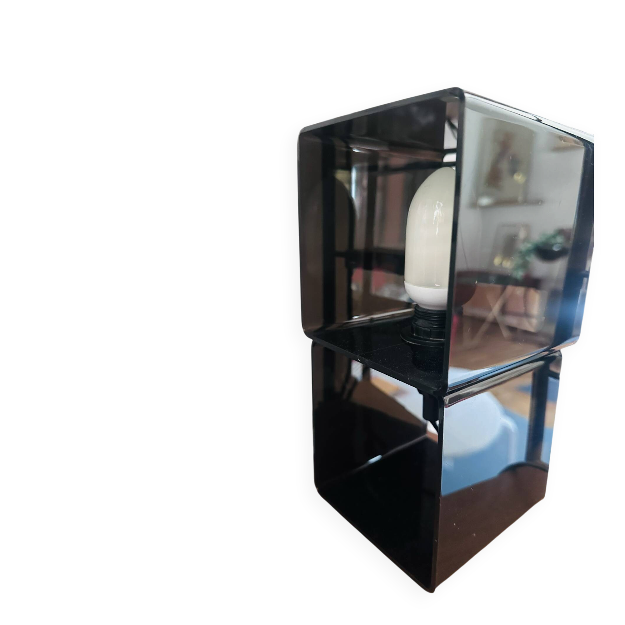 Vintage smoked plexiglass lamp