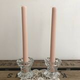 2 Reims glass candle holders