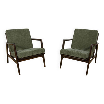 Fauteuils modèle 300-139 de l'usine de meubles Swarzędz, années 1960, lot de 2