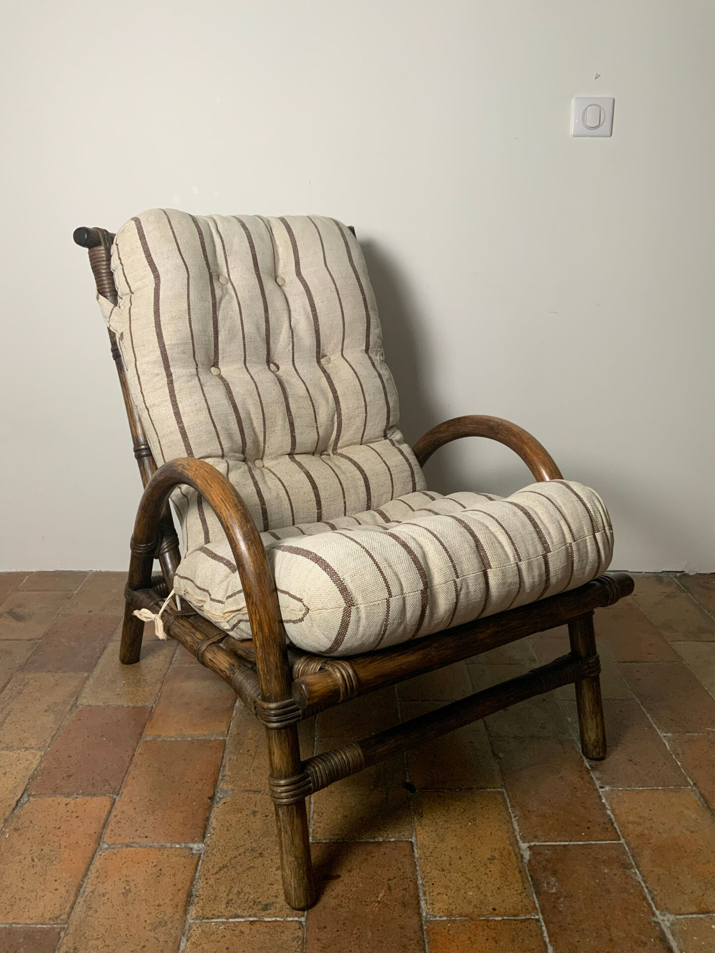 Fauteuil en rotin 1970