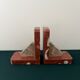 Pair of Art Deco Red Marble Bookends