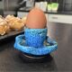 Fat Lava Ceramic Egg Cup Glacier Enamels - Atelier du Cyclope