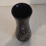 Small vase in black lacquered wood with pearl pattern
