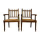 Paire de fauteuils gotiques en noyer vers 1850