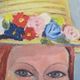 Canvas signed portrait "woman with straw hat"