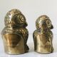 Couple de chouettes vintage en laiton