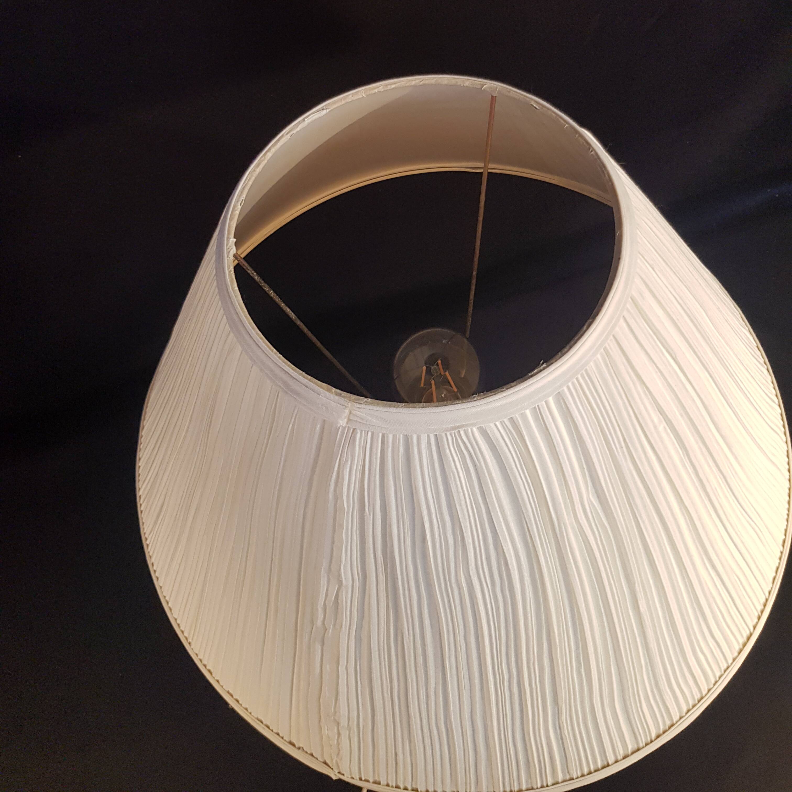 Metal table lamp and pleated lampshade