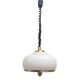 Adjustable White Opaline Glass and Golden Brass Adjustable Lamp, Italy, 197